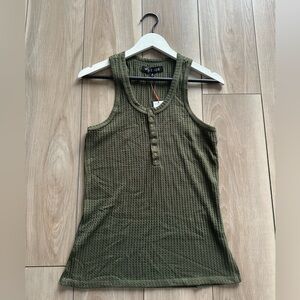 VENOR Beachless Tank - Olive Green Textured Women's Tank Top